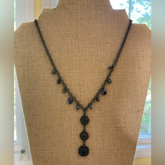 White House Black Market Jewelry - White House Black Market Black Victorian Designed Bib‎ Necklace